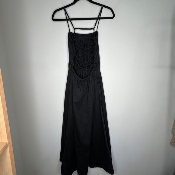 Solid & Striped The Delta Black Cotton Poplin Midi Dress - Picture 5 of 10